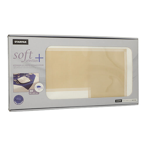 20 Mitteldecken, stoffähnlich, Vlies "soft selection plus" 80 cm x 80 cm sand "Frame"