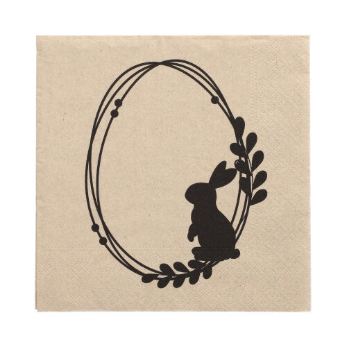 20 Servietten, 3-lagig 1/4-Falz 33 cm x 33 cm natur 
