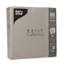 Lade das Bild in den Galerie-Viewer, 50 Servietten &quot;DAILY Collection&quot; 1/4-Falz 32 cm x 32 cm grau
