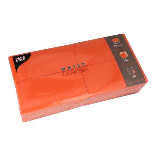 150 Servietten "DAILY Collection" 1/8-Falz 32 cm x 32 cm nektarine