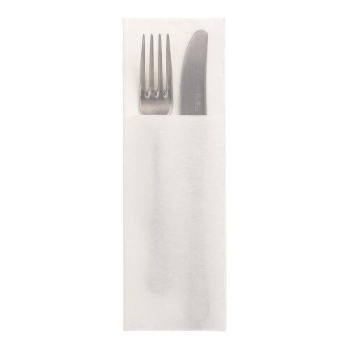 50 Servietten "DAILY Collection" 48 cm x 30 cm weiss mit Besteckfalz
