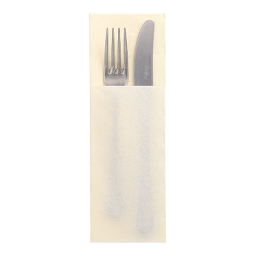 50 Servietten "DAILY Collection" 48 cm x 30 cm champagner mit Besteckfalz