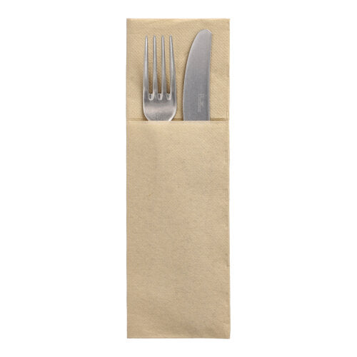 50 Servietten "DAILY Collection" 48 cm x 30 cm sand mit Besteckfalz