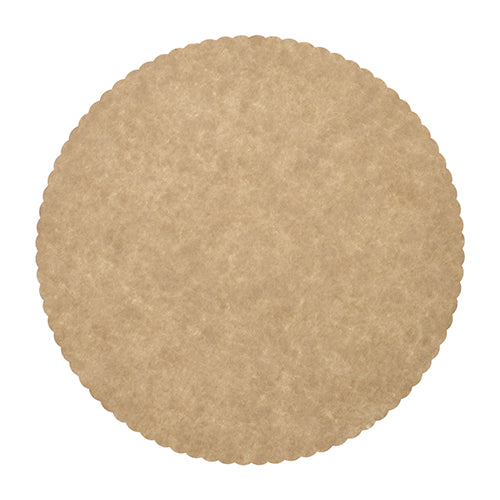 100 Tortenunterlagen, Pappe "pure" rund Ø 28 cm braun mit gezacktem Rand