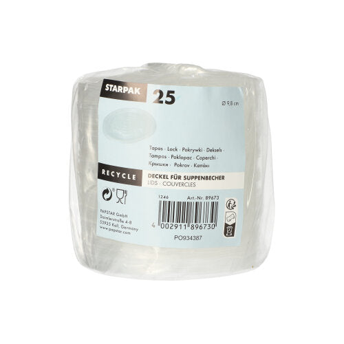 25 Deckel für Suppenbecher, PP rund Ø 9,8 cm · 1 cm transparent
