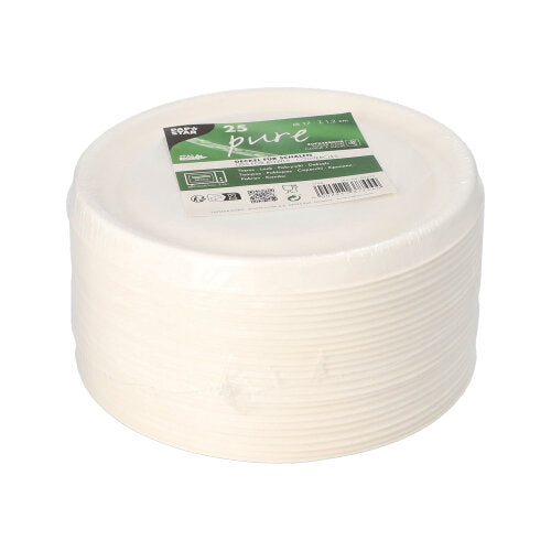 25 Deckel für Schalen Zuckerrohr "pure" Ø 17 cm · 1,2 cm weiss