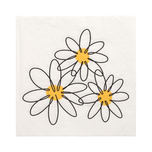 30 Servietten, 3-lagig 1/4-Falz 33 cm x 33 cm "Daisy"