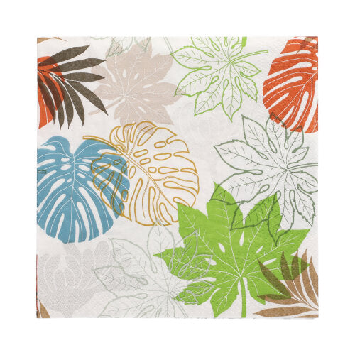 20 Servietten, 3-lagig 1/4-Falz 33 cm x 33 cm "Various Leaves"