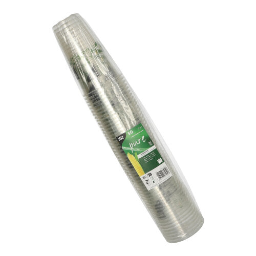 50 Trinkbecher PLA 0,5 l Ø 9,5 cm · 15,1 cm "Becher aus Mais"