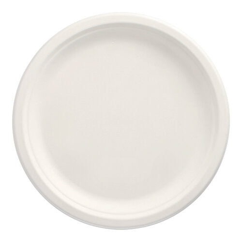 50 Teller, Zuckerrohr "pure" ungeteilt Ø 26 cm · 2 cm weiss
