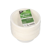 Lade das Bild in den Galerie-Viewer, 50 Schalen, Zuckerrohr &quot;pure&quot; 500 ml Ø 15,5 cm · 5,4 cm weiss
