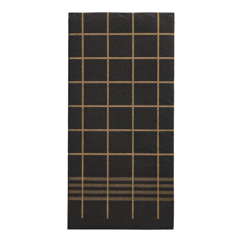 30 Servietten, 2-lagig "PUNTO" 1/8-Falz 39 cm x 40 cm schwarz/gold "Kitchen Towel"