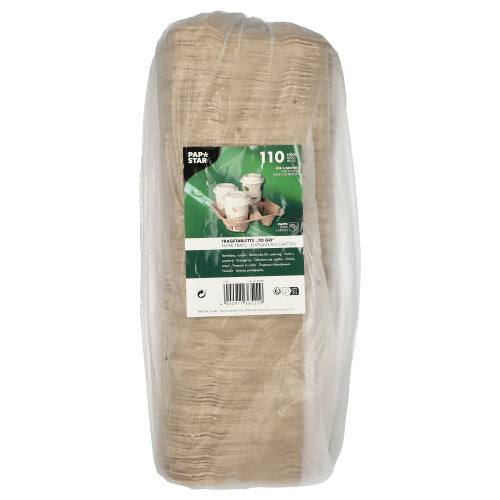 110 Tragetabletts, Pappe "To Go" 4,7 cm x 22,4 cm x 22,4 cm natur für 4 Becher