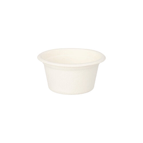 50 Dressingschalen, Zuckerrohr "pure" 60 ml Ø 6 cm · 3 cm weiss