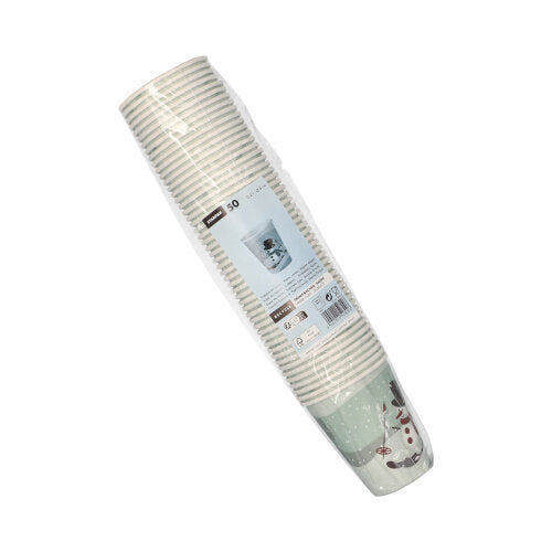 50 Trinkbecher, Pappe "To Go" 0,2 l Ø 8 cm · 9,2 cm "Snowtime"