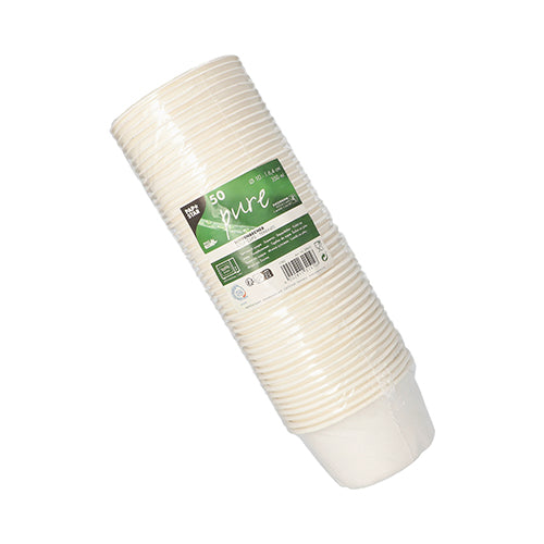 50 Suppenbecher, Zuckerrohr "pure" 350 ml Ø 10 cm · 6,4 cm weiss
