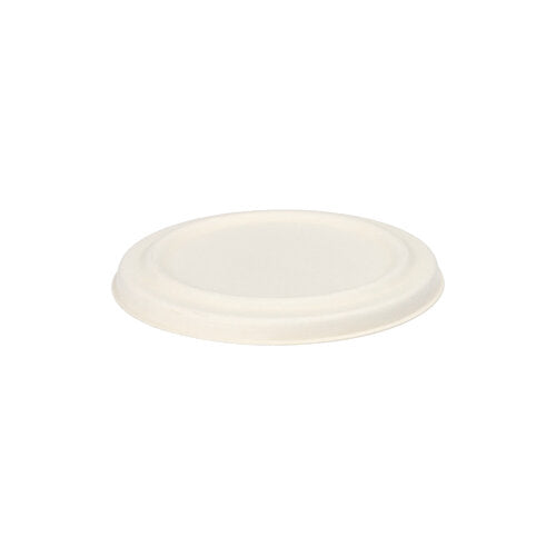 50 Deckel für Suppenbecher, Zuckerrohr "pure" Ø 10 cm weiss