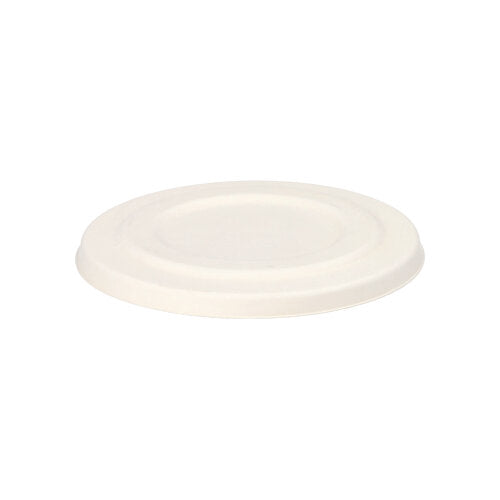 50 Deckel für Suppenbecher, Zuckerrohr "pure" Ø 14 cm weiss