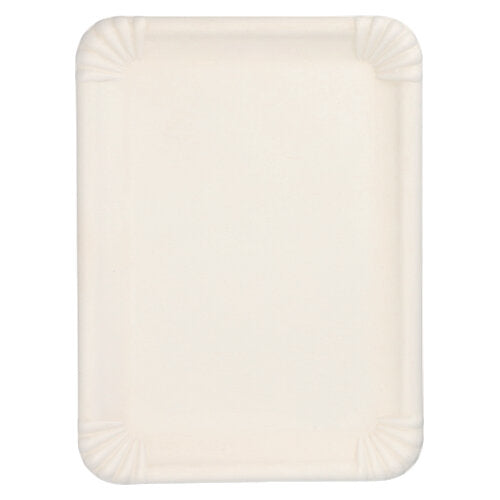 6 Servierplatten, Zuckerrohr "pure" eckig 26 cm x 35 cm weiss