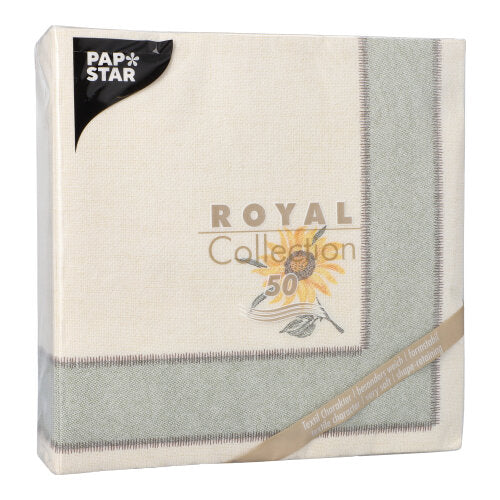 50 Servietten "ROYAL Collection" 1/4-Falz 40 cm x 40 cm "Sunflower"
