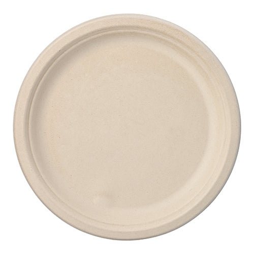 50 Teller, Zuckerrohr "pure" ungeteilt Ø 26 cm · 2 cm natur
