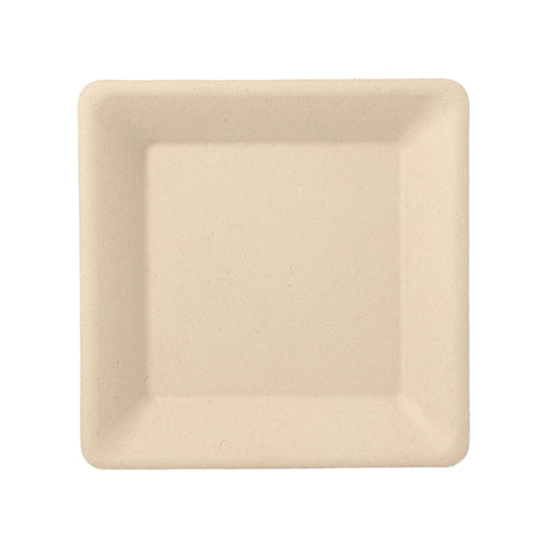 50 Teller, Zuckerrohr "pure" eckig 15,5 cm x 15,5 cm natur