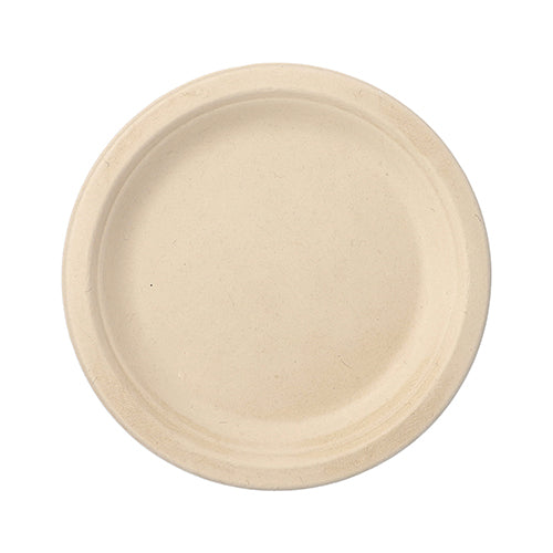 12 Teller, Zuckerrohr "pure" ungeteilt Ø 18 cm · 2 cm natur