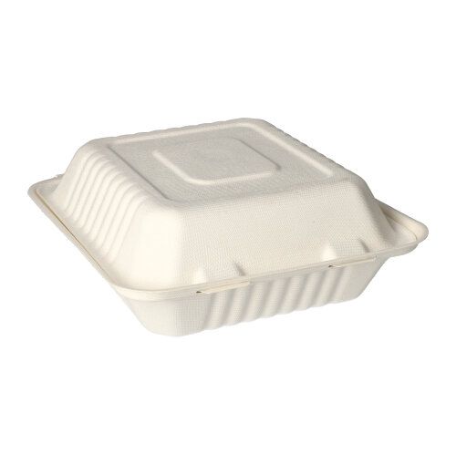 25 Menüboxen, Zuckerrohr "pure" ungeteilt 7,7 cm x 20 cm x 22 cm weiss
