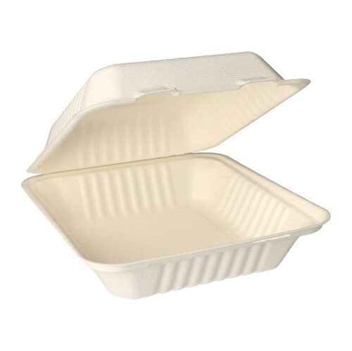 25 Menüboxen, Zuckerrohr "pure" ungeteilt 7,7 cm x 20 cm x 22 cm weiss