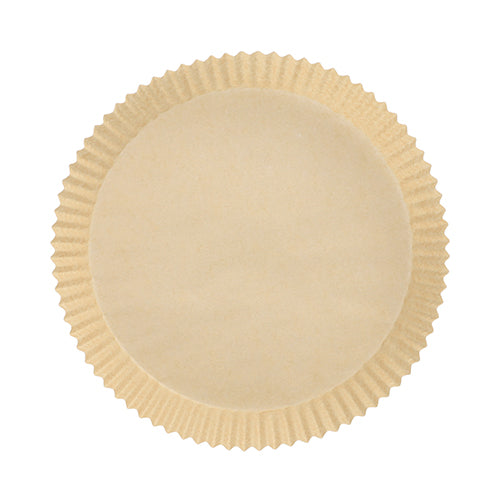 100 Backpapiere Ø 20 cm · 4,5 cm braun für Heißluftfritteusen