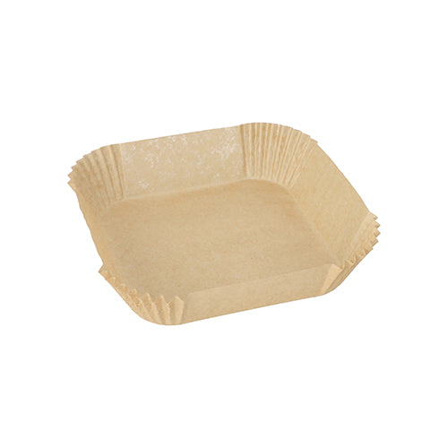 100 Backpapiere 16 cm x 16 cm x 4,5 cm braun für Heißluftfritteusen