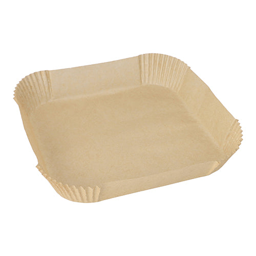 100 Backpapiere 23 cm x 23 cm x 4,5 cm braun für Heißluftfritteusen