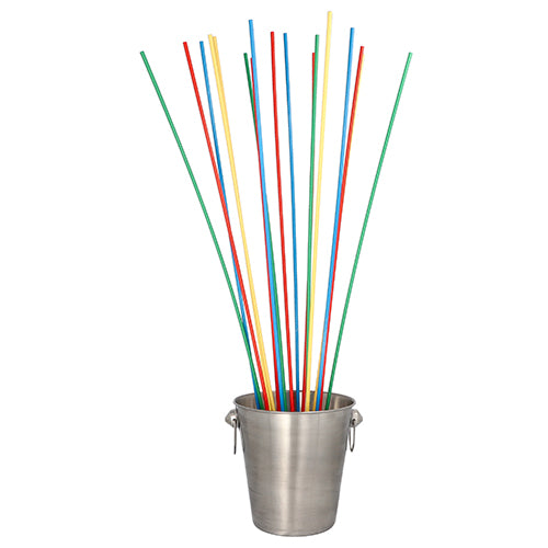 50 Trinkhalme, Maxi Papier Ø 6 mm · 80 cm farbig sortiert