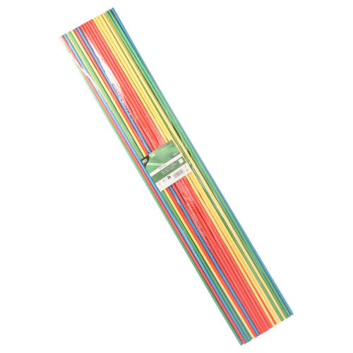 50 Trinkhalme, Maxi Papier Ø 6 mm · 80 cm farbig sortiert
