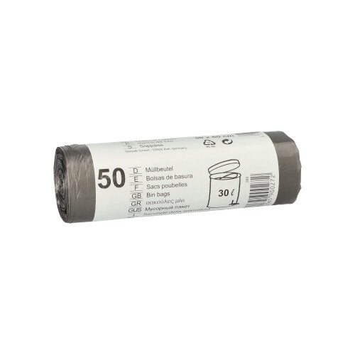 50 Müllbeutel, HDPE 30 l 60 cm x 50 cm grau