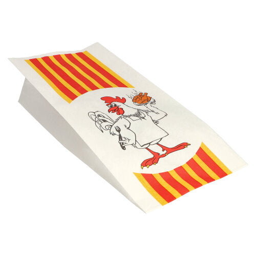 100 Hähnchenbeutel, Papier mit HDPE-Einlage 28 cm x 13 cm x 8 cm 