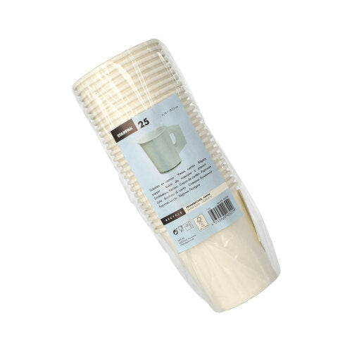 25 Trinkbecher mit Henkel, Pappe 0,18 l Ø 7,3 cm · 7,8 cm weiss