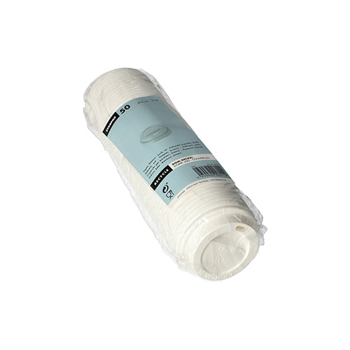 50 Dom-Deckel, PS "To Go" rund Ø 6,3 cm · 2 cm weiss
