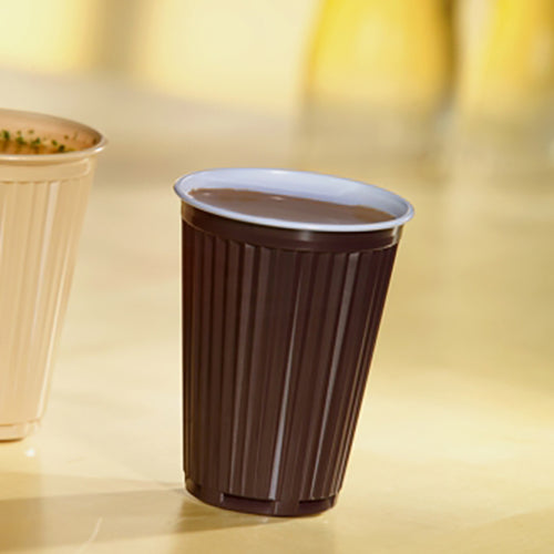 100 Thermo-Automatenbecher, PS 0,18 l Ø 7,03 cm · 9 cm braun/weiss