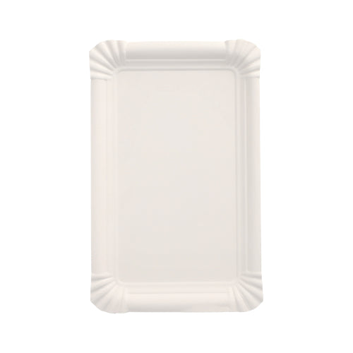 20 Teller, Pappe eckig 13 cm x 20 cm weiss