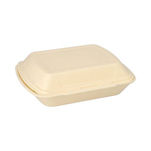100 Menüboxen mit Klappdeckel, XPS 3-geteilt 7,5 cm x 24,3 cm x 20,8 cm creme