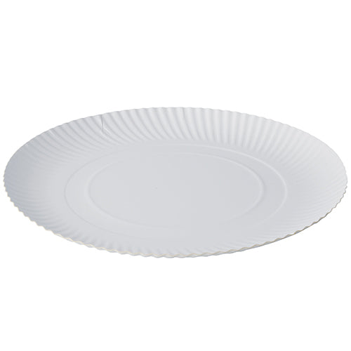 100 Teller, Pappe "pure" rund Ø 34 cm · 3 cm weiss