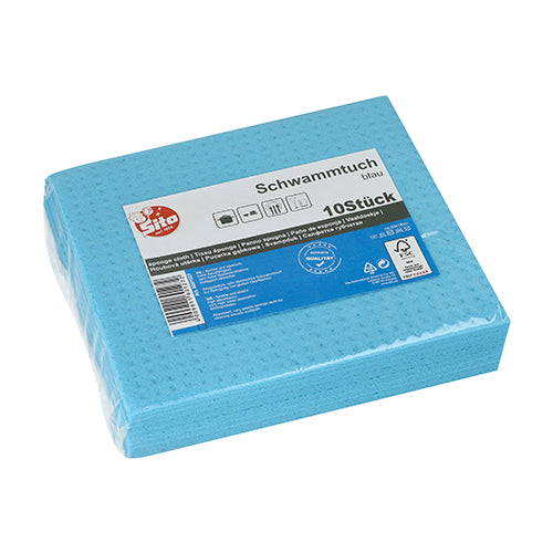 10 Schwammtücher 20 cm x 18 cm blau