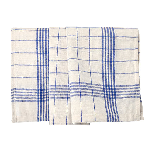 10 Geschirrtücher 70 cm x 50 cm weiss/blau "Baumwolle"