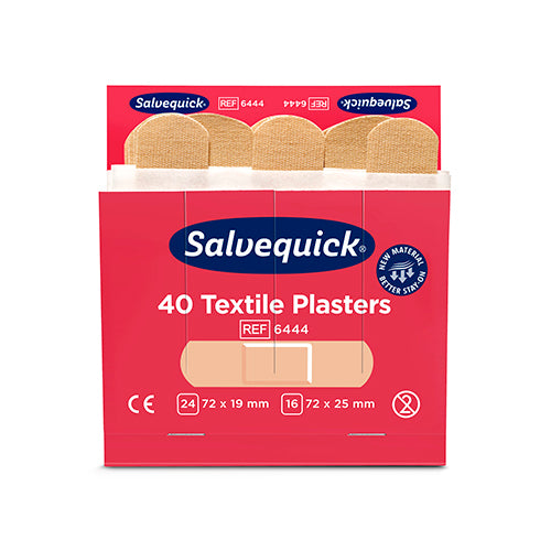 6 Set "Cederroth" Salvequick Textile Pflaster (40 Stück) braun , Refill
