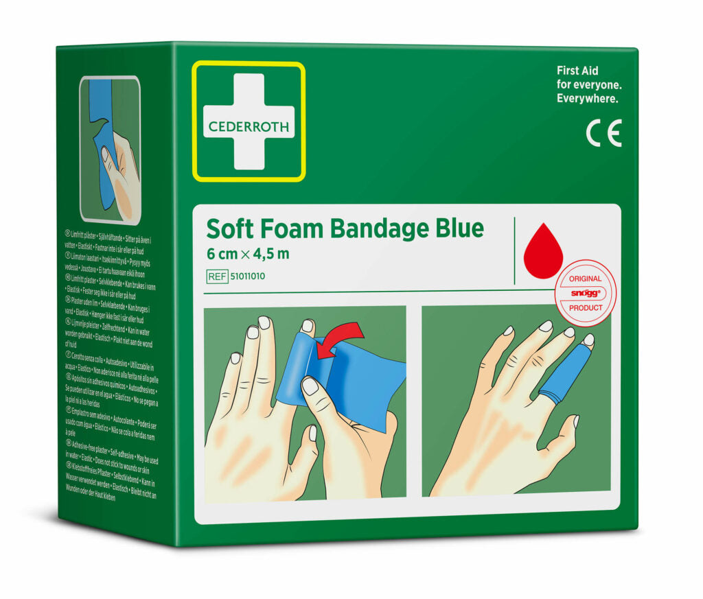 "Cederroth" Soft Foam Bandage 4,5 m x 6 cm blau