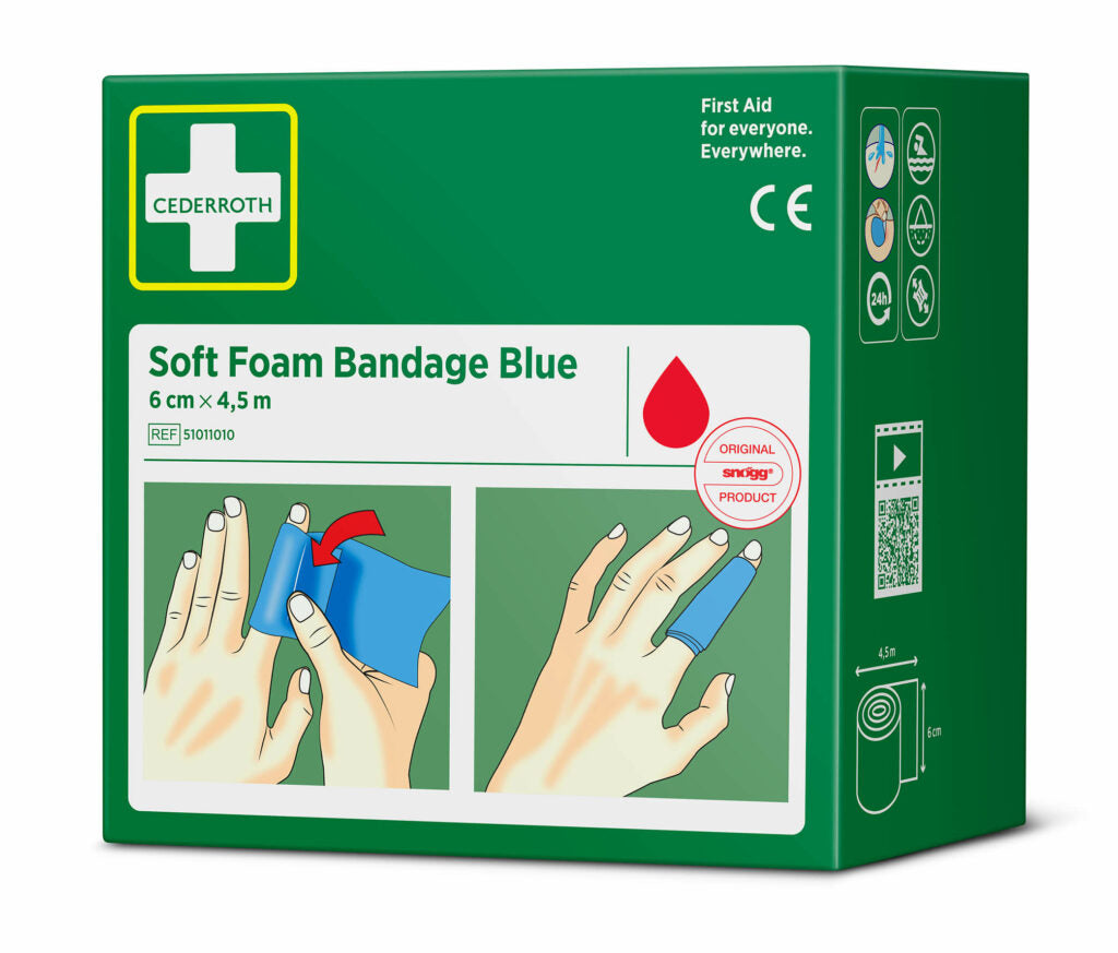 "Cederroth" Soft Foam Bandage 4,5 m x 6 cm blau