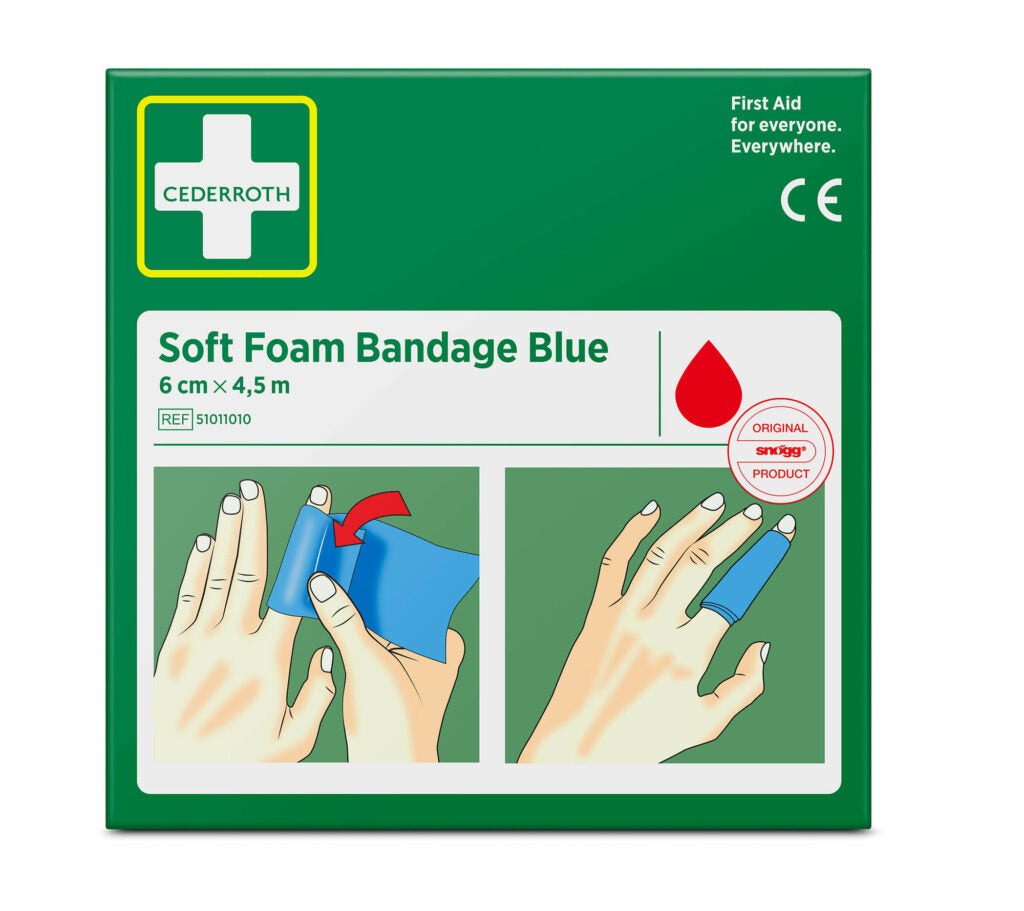 "Cederroth" Soft Foam Bandage 4,5 m x 6 cm blau