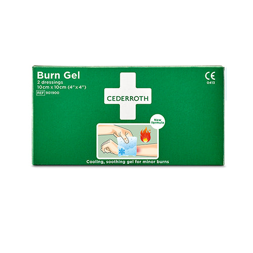 2 "Cederroth" Burn Gel Dressing Verband 10 cm x 10 cm
