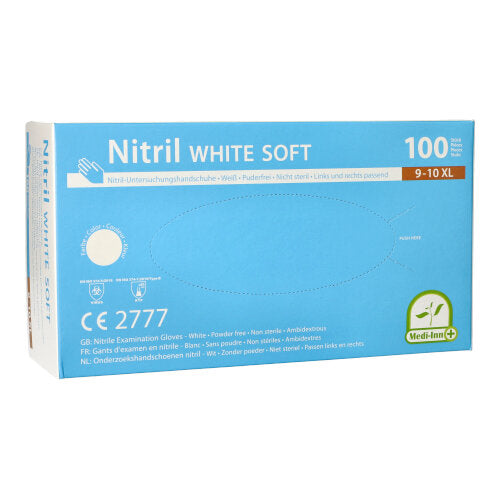 100 "Medi-Inn" Handschuhe Nitril puderfrei "White Soft" weiss Größe XL